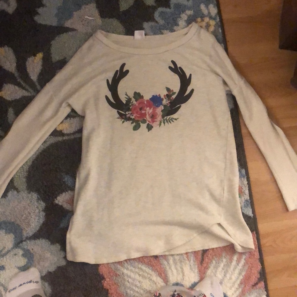 Antler sweater with elbow patches